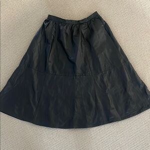 VINTAGE a-line leather Black Skirt